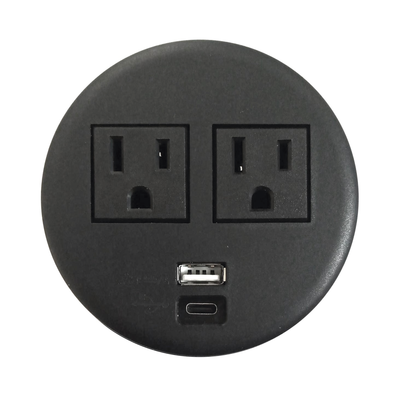 Multicontactos Empotrable Doble/ USB A & C, Color Negro, No Incluye Cable de Poder (11000-83604)