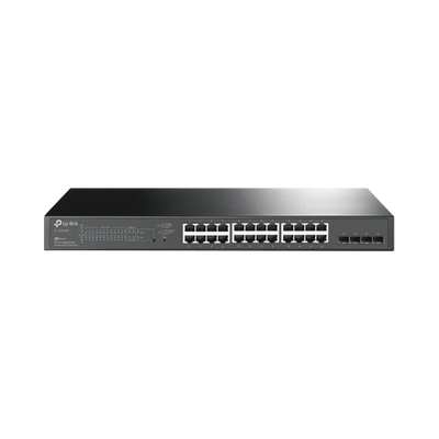 Switch PoE JetStream SDN Administrable 24 puertos 10/100/1000 Mbps + 4 puertos SFP, 24 puertos PoE, 250W, administración centralizada OMADA SDN