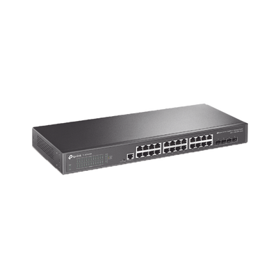 Switch Omada SDN Administrable / 24 puertos Gigabit y 4 puertos SFP+ / Funciones sFlow, QinQ y QoS / Administración centralizada OMADA