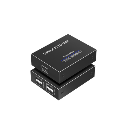 Kit EXTENSOR USB 2.0 de 4 Puertos para Distancias de Hasta  150 m | Soporta USB 2.0, USB 1.1 y USB 1.0 | UTP Cat 5e/6/6a/7 | Soporta Switch Gigabit | Ideal para Cámaras WEB, Impresoras, Escáner, Memorias, Mouse, etc.