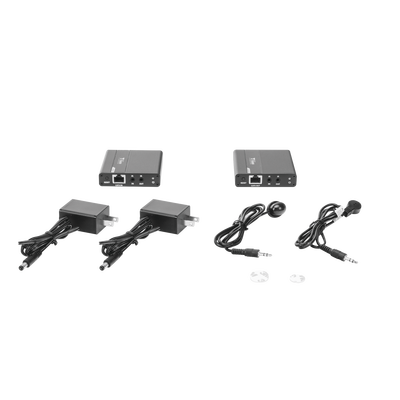 Kit Extensor HDMI para distancias de 70 metros / Soporta resoluciones 720 y 1080P @ 60 Hz / Cat 6, 6a y 7 / Cero Latencia / Uso 24/7 / HDR10 / Salida Loop /  Configuración EDID / Soporta control remoto del equipo fuente / Salida de audio de 3.5mm