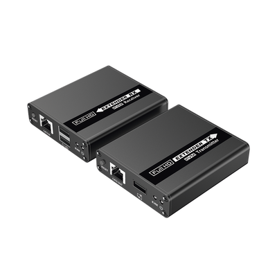 Kit extensor KVM (HDMI y USB) | 40m a 4k@30Hz  | 70m a 1080P@60Hz | Cat 6, 6a y 7 | CERO LATENCIA | HDR | Salida Loop | Salida de audio de 3.5mm |