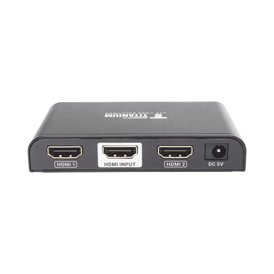 Divisor (Splitter) HDMI 4K de 1 entrada a 2 salidas / Soporta 4K×2K / HDMI 2.0 /  HDCP 2.2 / HDMI 3D / Longitud del cable de Entrada ≤30m, Salida ≤25m / Divide 1 Entrada de video HDMI  a 2 Salidas de Video HDMI (Simultaneas).