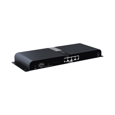 Kit Divisor y Extensor HDMI (Extender Splitter) | Divide 1 Fuente HDMI a 4 Pantallas | Extiende la señal HDMI hasta 120 m | Resolución 1080P @ 60 Hz | Cat 6/6a | Soporta IR | Baja Latencia | Uso24/7 | Alimente solo el Tx (PoC).