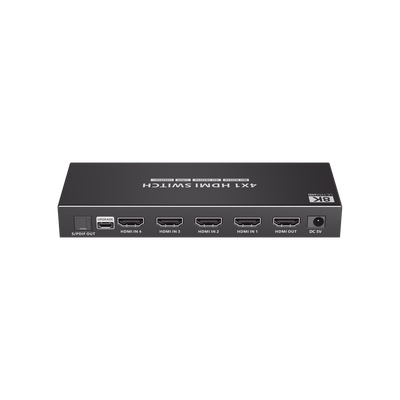 Switch Conmutador  HDMI 4X1 | 4 Entradas 1 Salida | Velocidad de trasmisión 48 Gbps | Resolución 8K | Salida de audio | HDCP 2.3