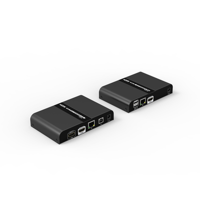 Kit extensor KVM (HDMI y USB 2.0) hasta 100 metros | Resolución 4K @ 30 Hz | Cat 6/6A/7 | CERO LATENCIA | Salida Loop | Soporta Switch Gigabit para control KVM múltiple | Soporta hasta 253