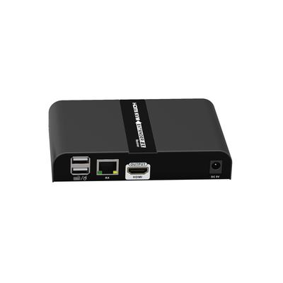Receptor Compatible para Kits TT671KVM | Resolución 4K@30Hz | Cat 6/6A/7 | Distancia de 100 m | IPCOLOR | Cero Latencia | Control IR | Compatible con Switch Gigabit para control KVM múltiple.