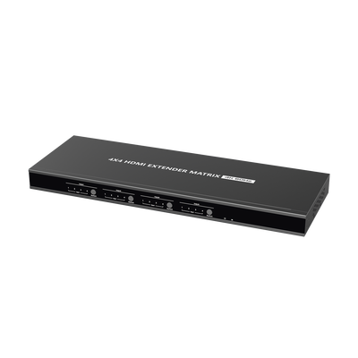MATRICIAL Y EXTENSOR DE VIDEO HDMI 4 x 4 / 4 Entradas HDMI / 4 Salidas HDMI Loop / 4 Salidas RJ45 para Extender la señal 70 metros por salida  /4K / Conmutación por RS232, Control Remoto o Ethernet.