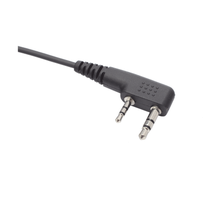 Micrófono - audífono de gancho ajustable al oído con cable de resorte y conector de dos pines para KENWOOD Y TXPRO