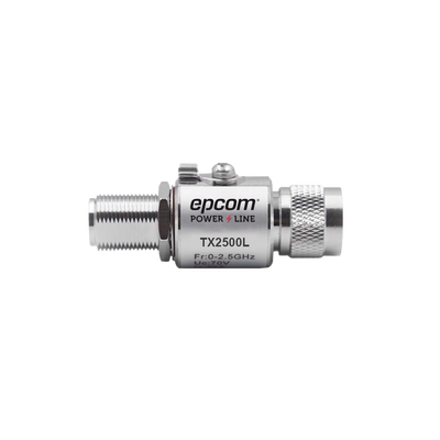 Protector de Línea Coaxial, tipo tubo de gas y paso de C.D., para 0-2.5 GHz, 750W y 0.2 dB de Perdida por Inserción