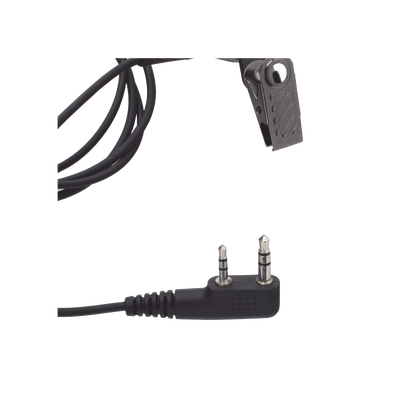 Micrófono - audífono de tubo acústico de grado médico transparente con conector de dos pines para KENWOOD y TXPRO