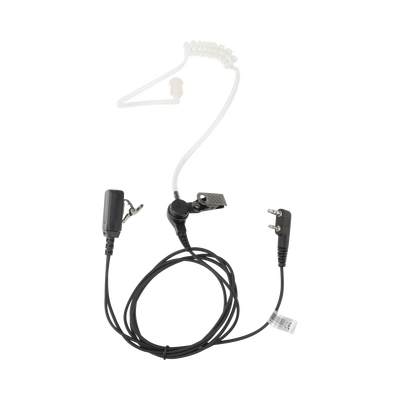 Micrófono - audífono de tubo acústico de grado médico transparente con conector de dos pines para KENWOOD y TXPRO