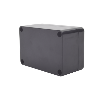 Gabinete Plástico Negro para Exterior (IP65) de 100 x 68 x 50 mm Cierre por Tornillos.