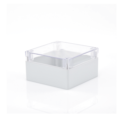 Gabinete Plástico para Exterior (IP65) de 160 x 160 x 90 mm Cierre por Tornillos Tapa Transparente.