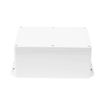 Gabinete Plástico para Exterior (IP65) de 160 x 220 x 100 mm Cierre por Tornillos Metálicos. Tiene Orejas para instalación a muro.