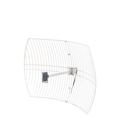 Antena Rejilla direccional, Ganancia 24 dBi, Dimensiones (90 x 60 x 38 cm), rango de frecuencia (2300-2500 MHz).