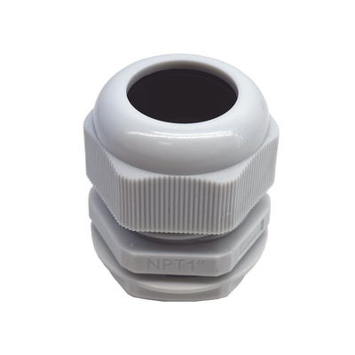 Conector Plástico Blanco Tipo Glándula para Rosca NPT 1"