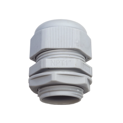 Conector Plástico Blanco Tipo Glándula para Rosca NPT 1"