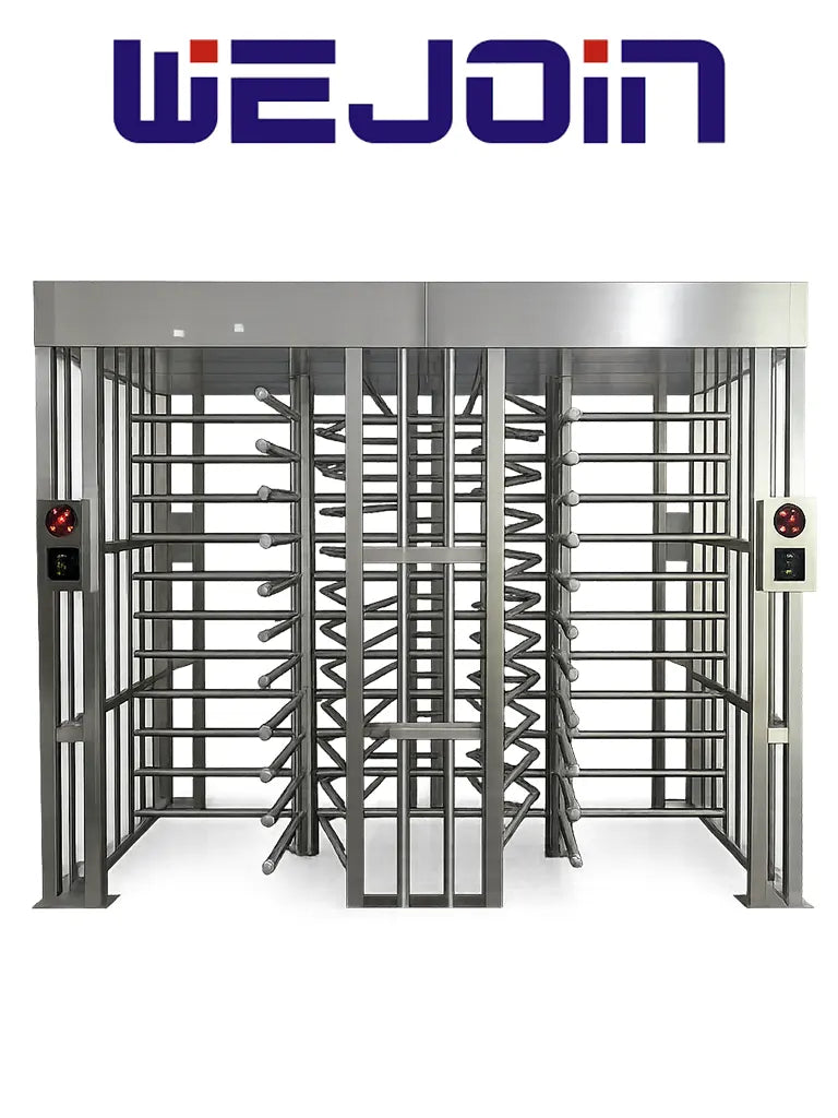 WEJOIN WJFTH613B - Torniquete de Cuerpo Completo Full Height Doble Carril para Control de Acceso / Uso Exterior / Compatible con RFID, Huella y QR / Seguridad Industrial / 5 Millones de Ciclos