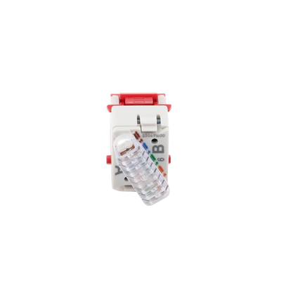 Jack Ultramax Cat6, UTP, Tipo Keystone, Color Rojo, Punch Down