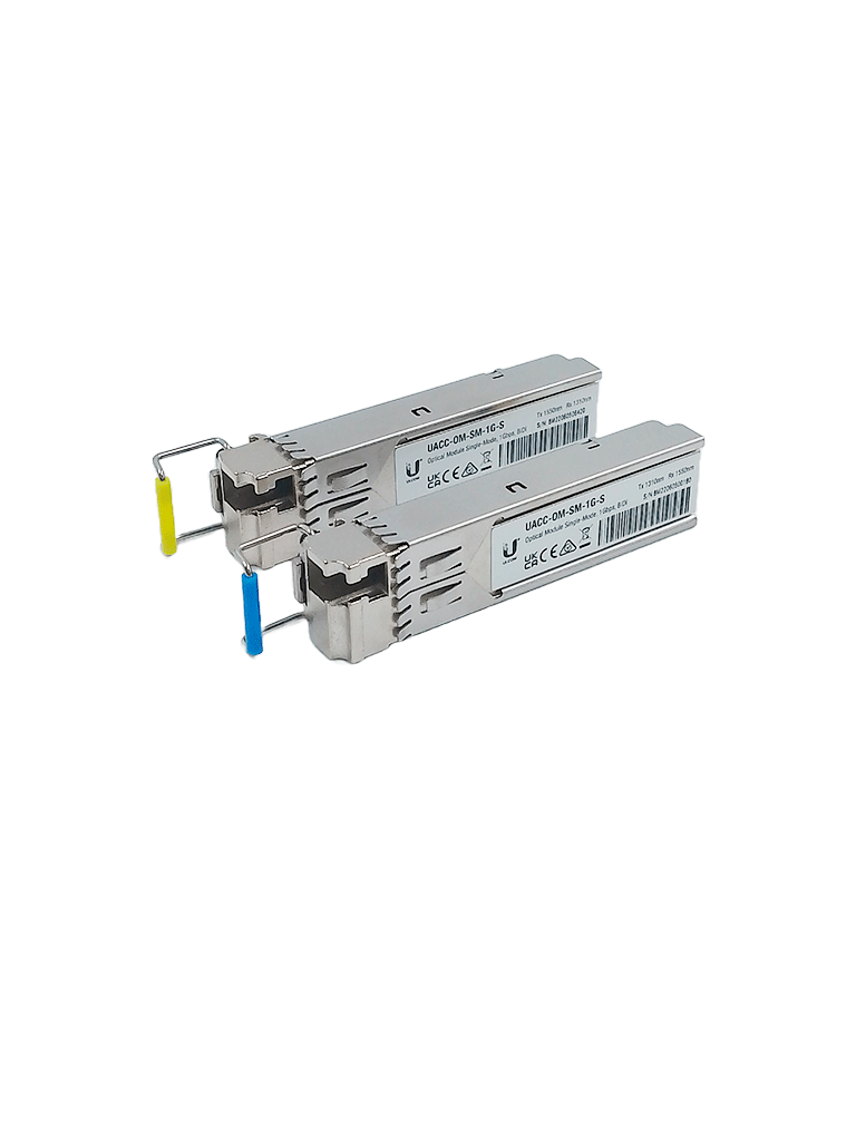 UBIQUITI UACC-OM-SM-1G-S-2 - Módulo SFP monomodo con transceptor mini GBIC, velocidad de hasta 1.25Gbps y conector tipo LC. Alcance de hasta 3km.