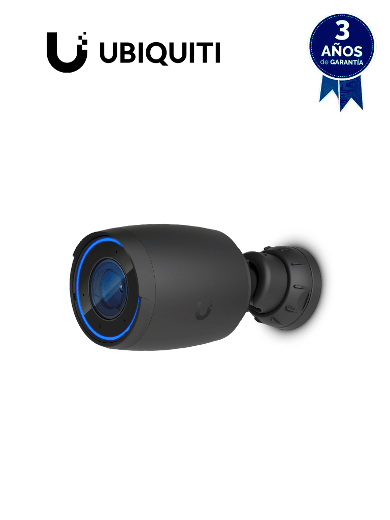 UBIQUITI UVC-AI-PRO - Cámara 4K, Zoom óptico 3X, IA avanzada: detecta personas, lee matrículas , IR 25 metros , microfono integrado, audio bidireccional , Exterior/Interior, POE+ (Color Negro).