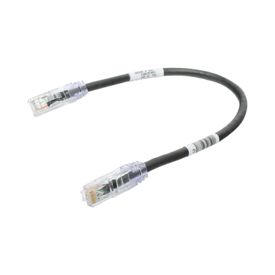 Cable de Parcheo TX6, UTP Cat6, 24 AWG, CM, Color Negro, 0.3 Metros (1 Pie)