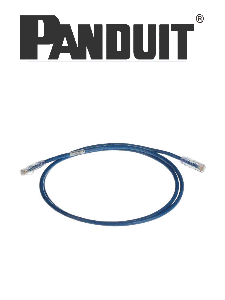 PANDUIT UTPSP5BUY Patch cord de 100% cobre UTP / 24 AWG / 5 pies (1.52 m) / Categoría 6 / Azul