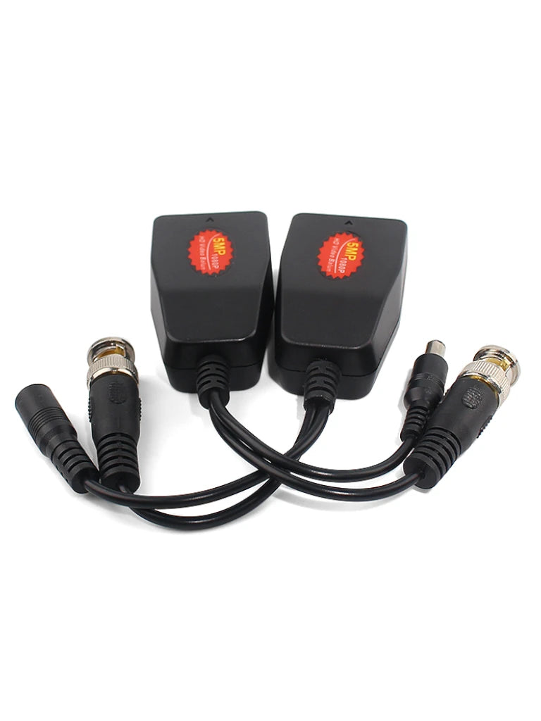 SAXXON VB-04 - Par de transceptores 4K para video y energía, con entradas RJ45, 4K hasta 150m con CVI, 4MP y 2MP hasta 250m
