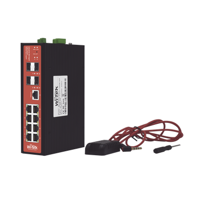 Switch Industrial 8 puertos / Administrable PoE / Puerto 1-2 PoE 24V/48V /  Puertos 3-8 puertos 802.3 af/at/bt / Presupuesto máx 240 W