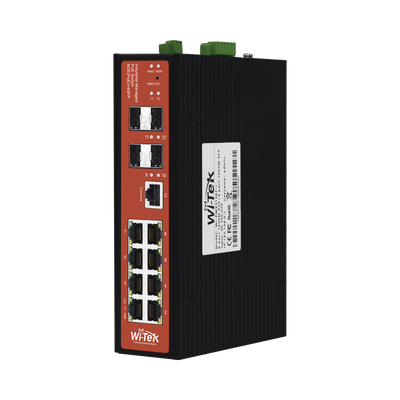 Switch Industrial 8 puertos / Administrable PoE / Puerto 1-2 PoE 24V/48V /  Puertos 3-8 puertos 802.3 af/at/bt / Presupuesto máx 240 W