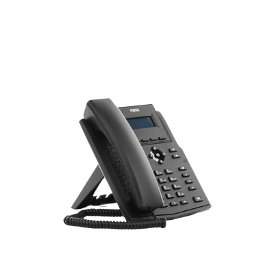 Teléfono IP empresarial para 2 lineas SIP con pantalla LCD, Códec Opus, conferencia de 3 vías, PoE.
