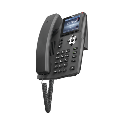 Teléfono IP empresarial para 2 lineas SIP con pantalla LCD de 2.8 pulgadas a color, puertos Gigabit y conferencia de 3 vías, PoE