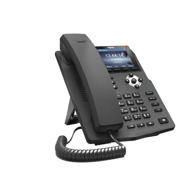 Teléfono IP empresarial para 2 lineas SIP con pantalla LCD de 2.8 pulgadas a color, puertos Gigabit y conferencia de 3 vías, PoE