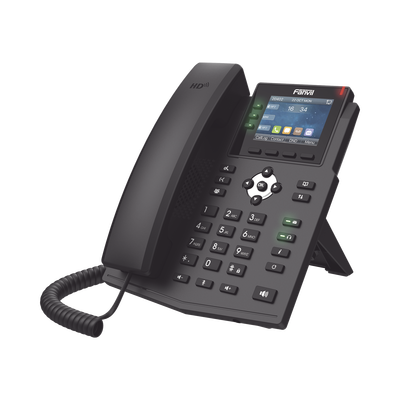 Teléfono IP Empresarial con Estándares Europeos, 6 lineas SIP con pantalla LCD a color, puertos Gigabit, IPv6, Opus y conferencia de 3 vías, PoE/DC
