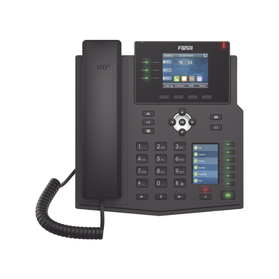 Teléfono IP Empresarial con Estándares Europeos, 12 lineas SIP con pantalla a color, 30 teclas DSS/BLF, puertos Gigabit, IPv6, Opus , PoE/DC