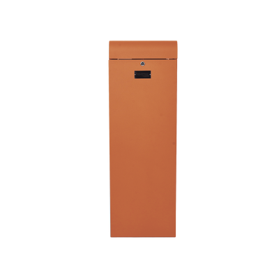 Barrera vehicular derecha / Soporta brazo de hasta 3 m / Apertura en 1.5 s /Final de carrera ajustable por programación / Movimiento fluido / Diseño elegante color naranja