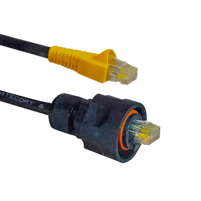 Patch Cord Industrial Ruggedized a Plug Modular, Cat6, de 0.91 Metros (3 Pies), Color Negro