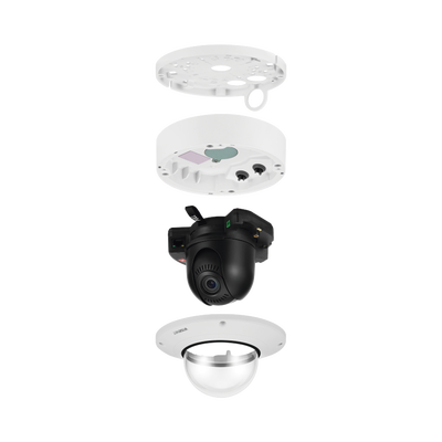 Cámara IP Domo Antivandálica 5MP para interior / Extensor POE / Lente Motorizado 3.6 - 9.4mm / IR 50M / WDR 150db / H.265 & WiseStream II