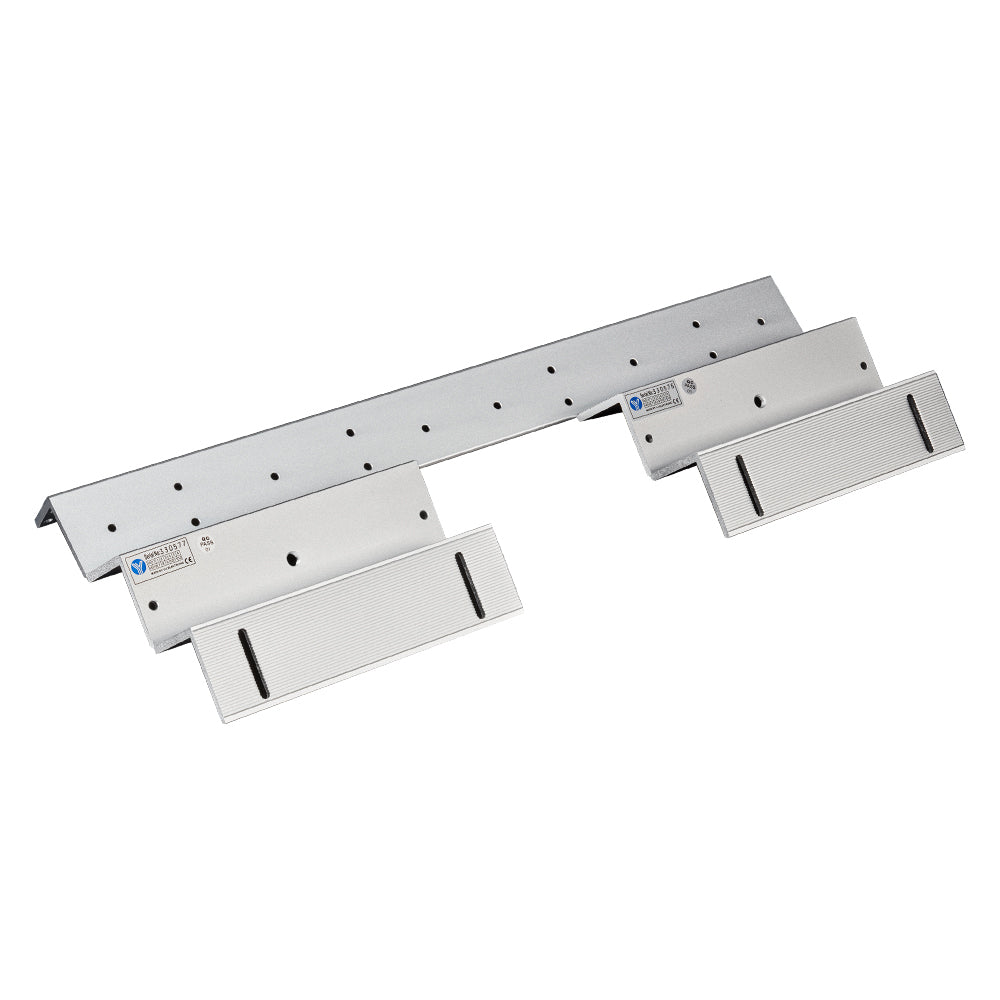 YLI YM180NDLEDPACK - Paquete de Cerradura Magnética doble con Led YM180NDLED y Soporte de Fijación Tipo ZL / Fuerza de Sujeción 180Kg / 350Lb por extremo / Voltaje dual / Puertas de madera, vidrio, metálica