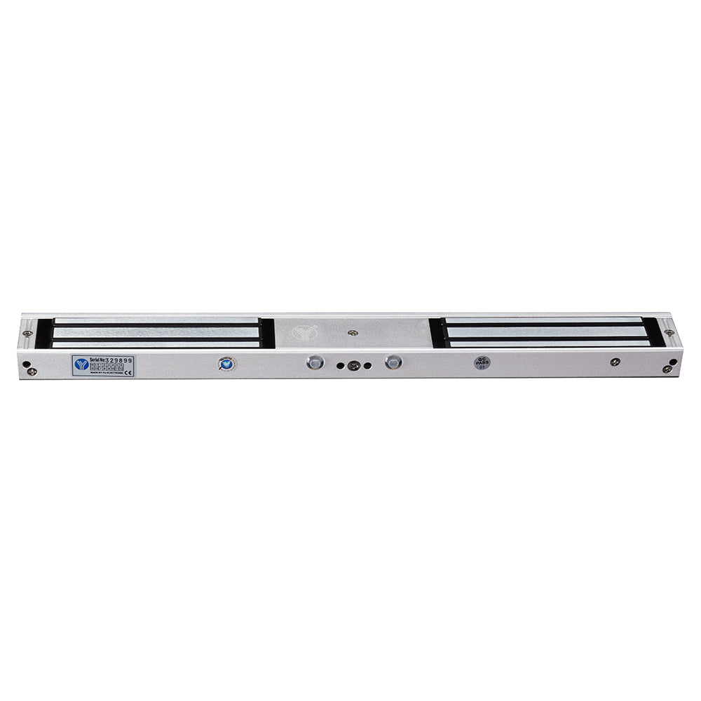 YLI YM180NDLEDPACK - Paquete de Cerradura Magnética doble con Led YM180NDLED y Soporte de Fijación Tipo ZL / Fuerza de Sujeción 180Kg / 350Lb por extremo / Voltaje dual / Puertas de madera, vidrio, metálica