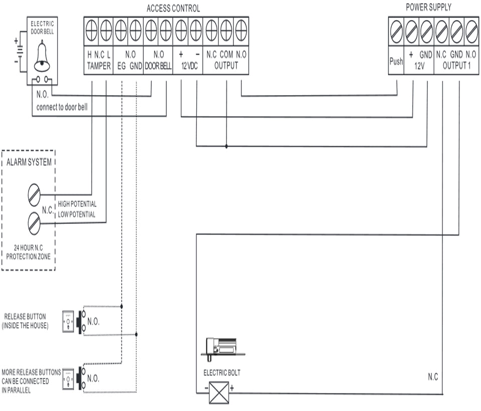 YLI YB300PACK - Paquete de cerradura de perno para control de acceso de puertas con retardo configurable de 3, 6 y 9 segundos incluye soporte de instalacion modelo YM600/ Voltaje dual 12 o 24 VDC