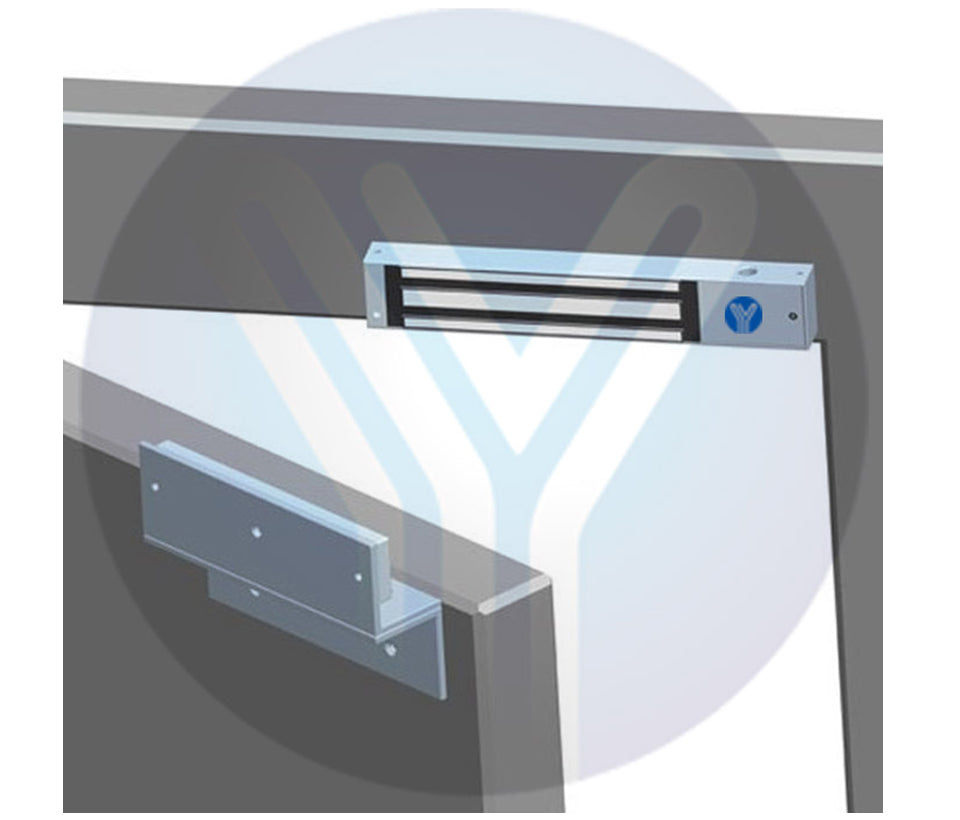 YLI MBK180NZL - Soporte de fijacion de electroiman para puerta con apertura interior de 180 Kg tipo ZL / Compatible con YM180NLED
