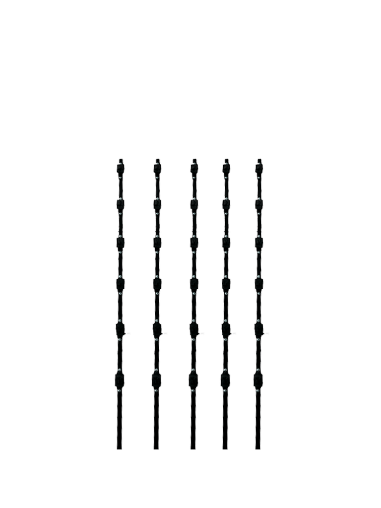 YONUSA K156L - Kit de 5 postes de perfil 3/4 en color negro de 1.2 mts de largo, con 6 aisladores de paso para 6 líneas con 15 cm de separación/ Listo para instalación en campo
