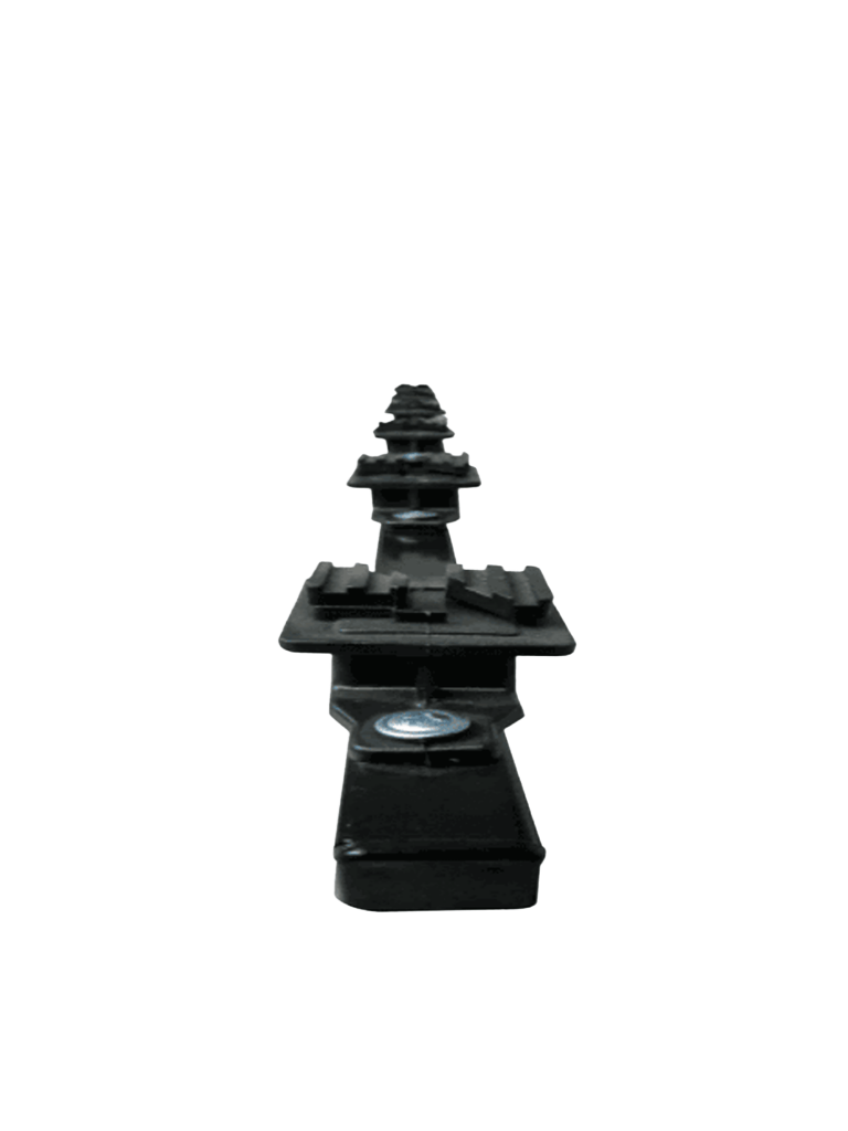 YONUSA K156L - Kit de 5 postes de perfil 3/4 en color negro de 1.2 mts de largo, con 6 aisladores de paso para 6 líneas con 15 cm de separación/ Listo para instalación en campo