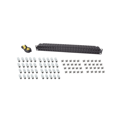 Patch Panel UTP Z-MAX de 48 Puertos, Precargado con Jacks Categoría 6, Plano, 1UR