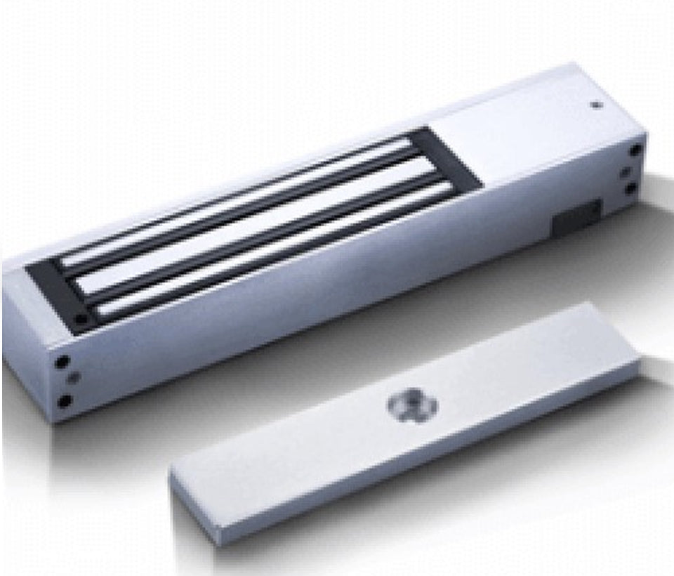 ZKTECO LM120PAK - Paquete de contrachapa magnética de 120 kg, voltaje de 12VDC incluye soporte ZL para su instalación, compatible para puertas de madera y metal