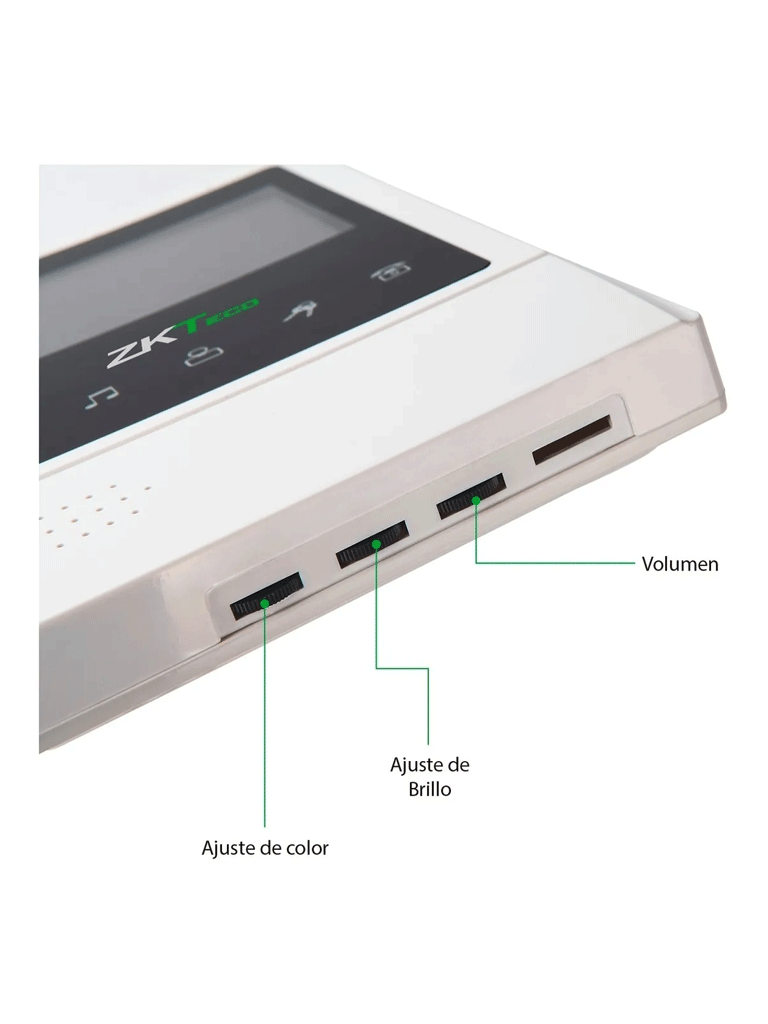 ZKTECO VDPIB4 - Monitor LCD de 4.3 pulgadas para Videoportero Analógico / Conexión mediante 4 Hilos / Resolución 480*272 píxeles / Imagen Nítida / Botón de No Molestar