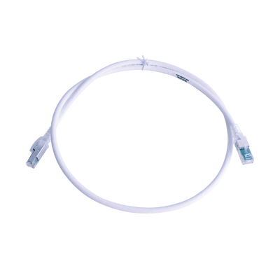 Patch Cord Z-MAX Cat6A S/FTP, CM/LS0H, 0.91 Metros (3 Pies), Color Blanco, Versión Bulk (Sin Empaque Individual)