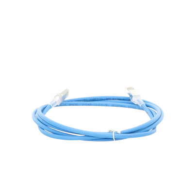 Patch Cord Z-MAX Cat6A S/FTP, CM/LS0H, 2.13 Metros (7 Pies), Color Azul, Versión Bulk (Sin Empaque Individual)